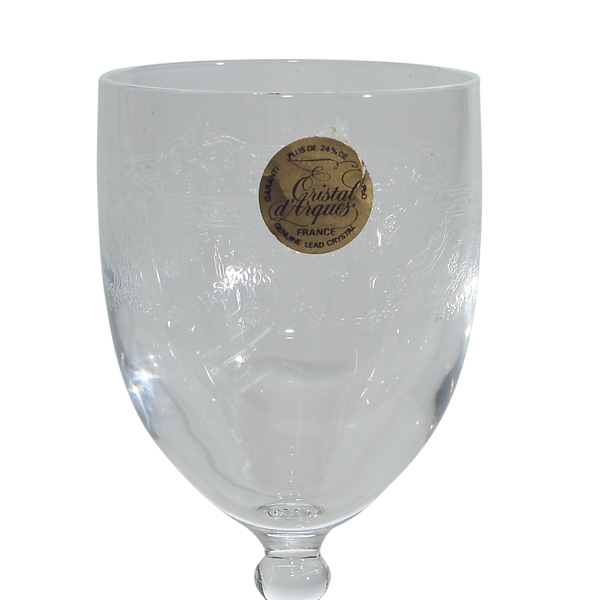 שישיית כוסות ליקר קריסטל. חריטת יד מבית המותג Cristal d'Arques. תוצרת צרפת
