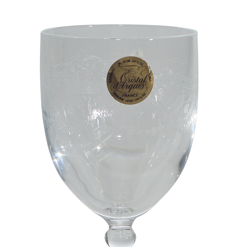 שישיית כוסות ליקר קריסטל. חריטת יד מבית המותג Cristal d'Arques. תוצרת צרפת