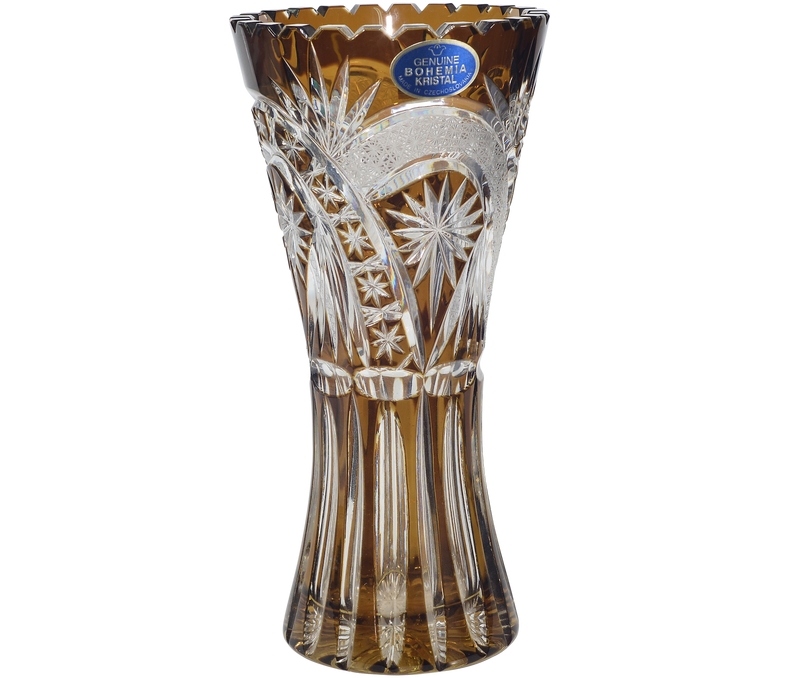 ואזת קריסטל צבע יין. מבית המותג בוהמיה (Bohemia). תוצרת צ'כוסלובקיה