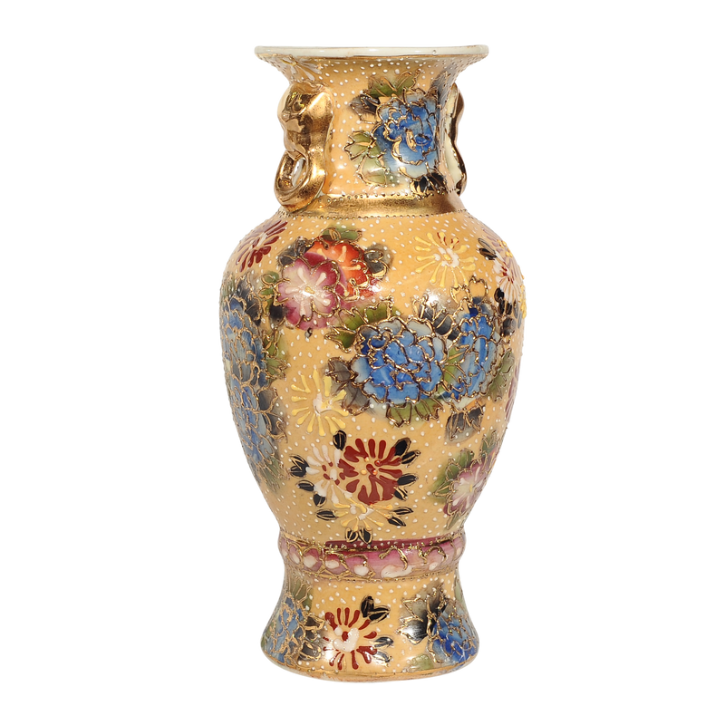 אגרטל גבוה מסוג פורצלן (חרסינה). עיטורים יפניים